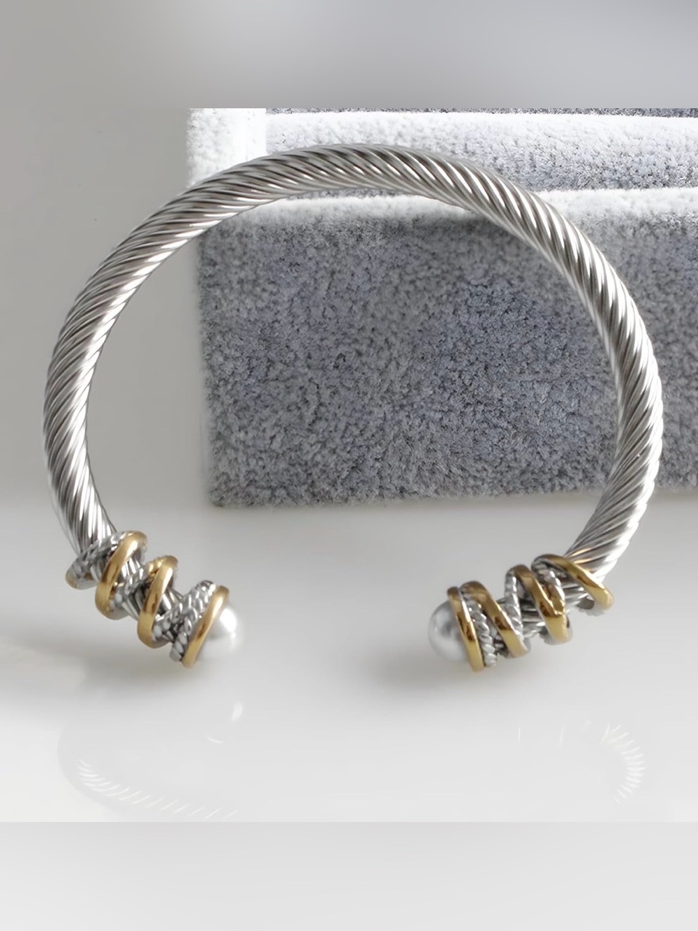 18K gold European Natural Pearl Cable Bracelet
